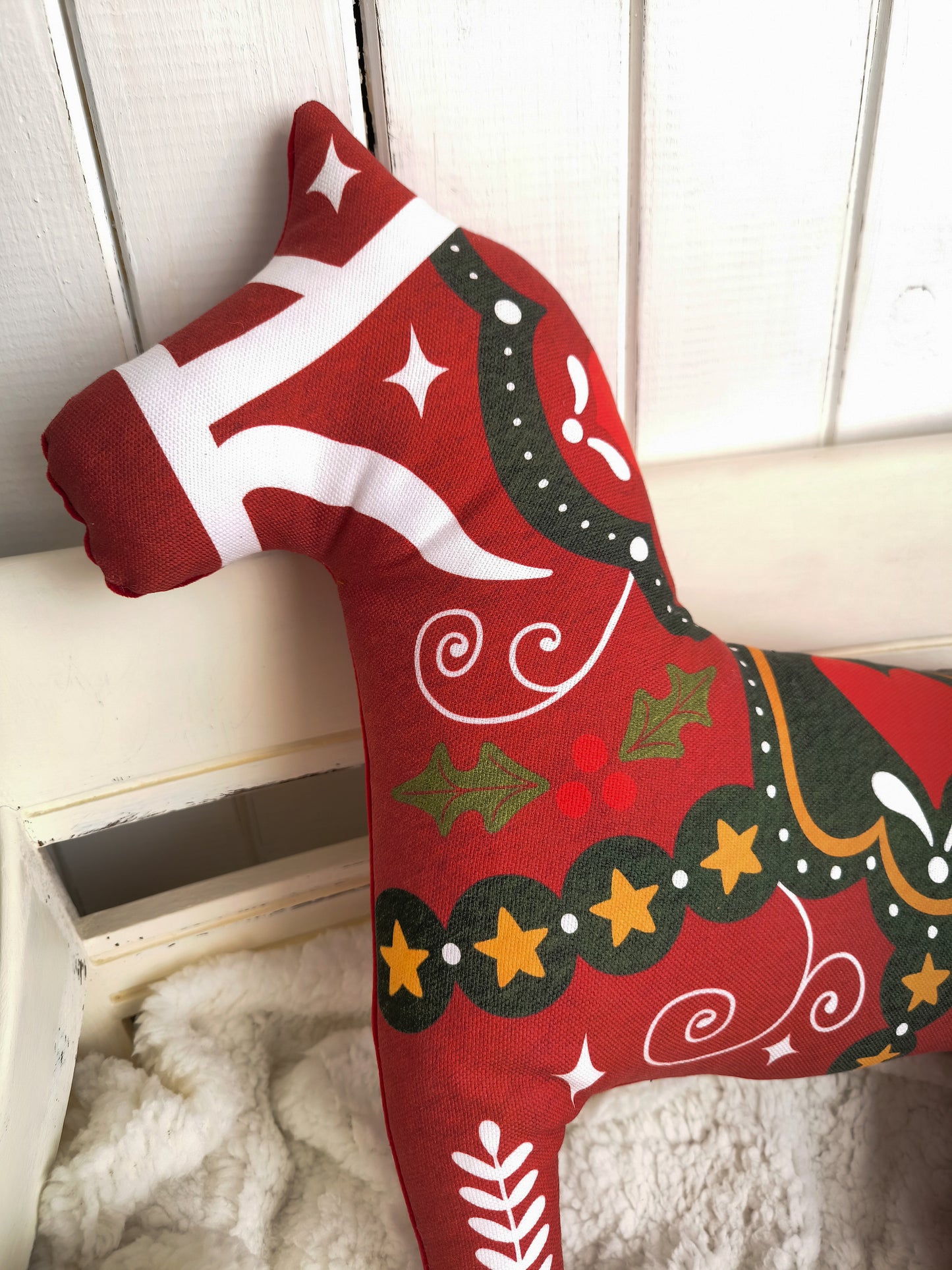Red Dala Horse Cushion