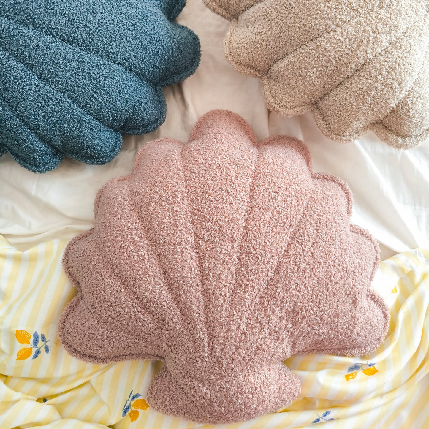 Bouclé Seashell Cushion