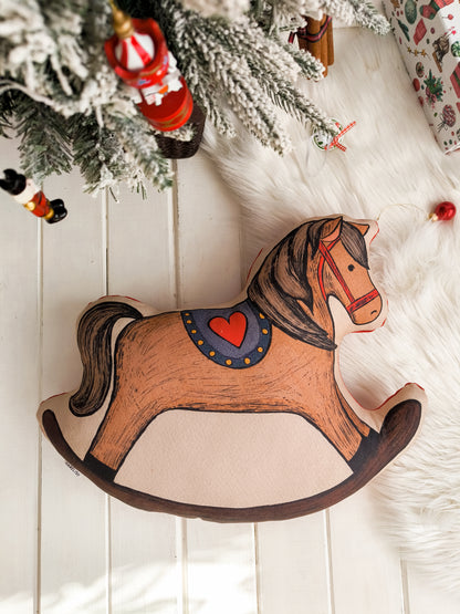 Brown Rocking Horse Cushion