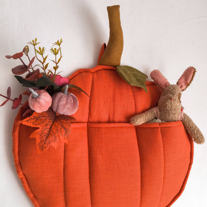 Pumpkin-Shaped Linen Wall Organizer