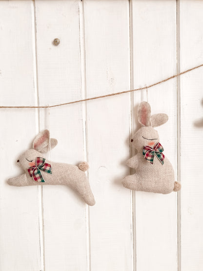 Linen Garland with Bunnies