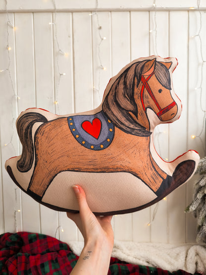 Brown Rocking Horse Cushion