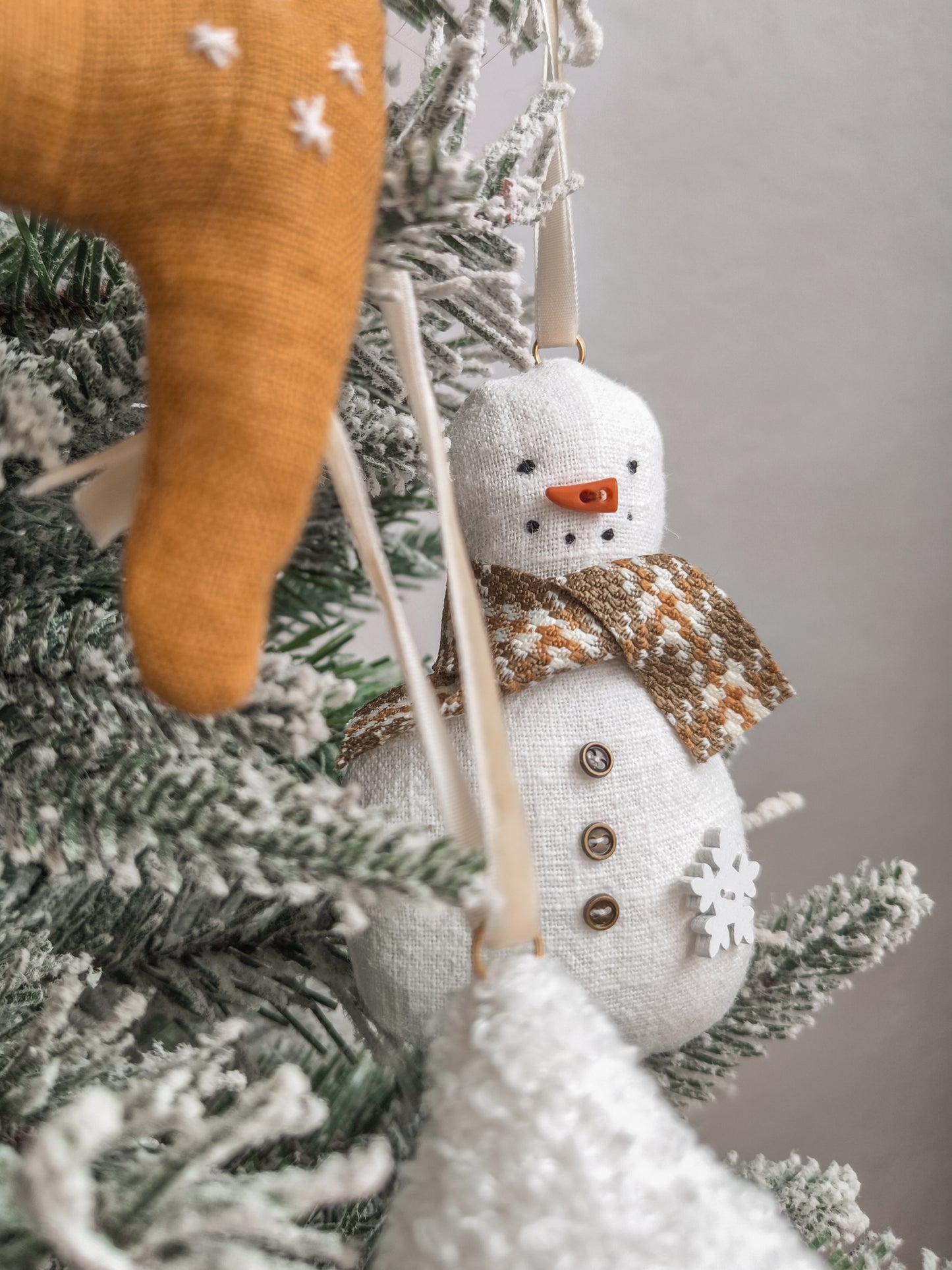 Set of Linen Christmas Tree Decorations