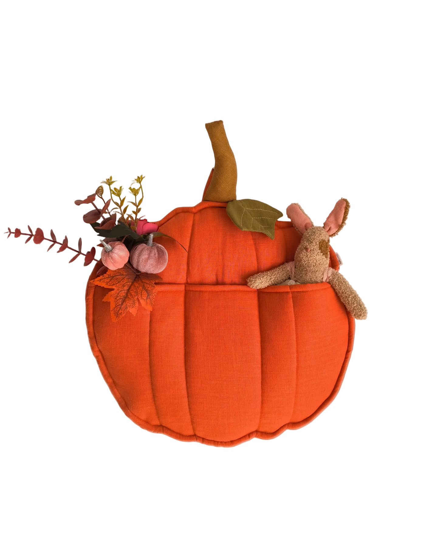 Pumpkin-Shaped Linen Wall Organizer