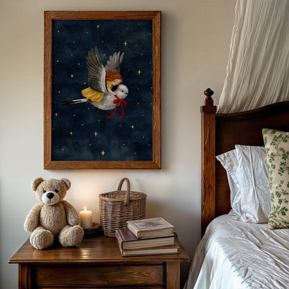 The Little Bird and the Girl Art Print
