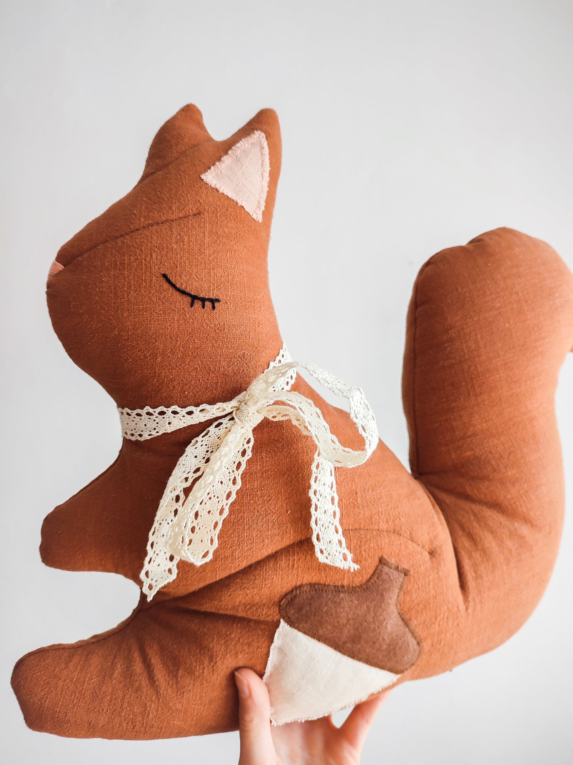 Squirrel Cushion, Squirrel shaped cushion, forest pillow, forest decoration, Autumn cushion, forest themed room
